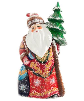 фото товара: Дед Мороз резной большой с елкой